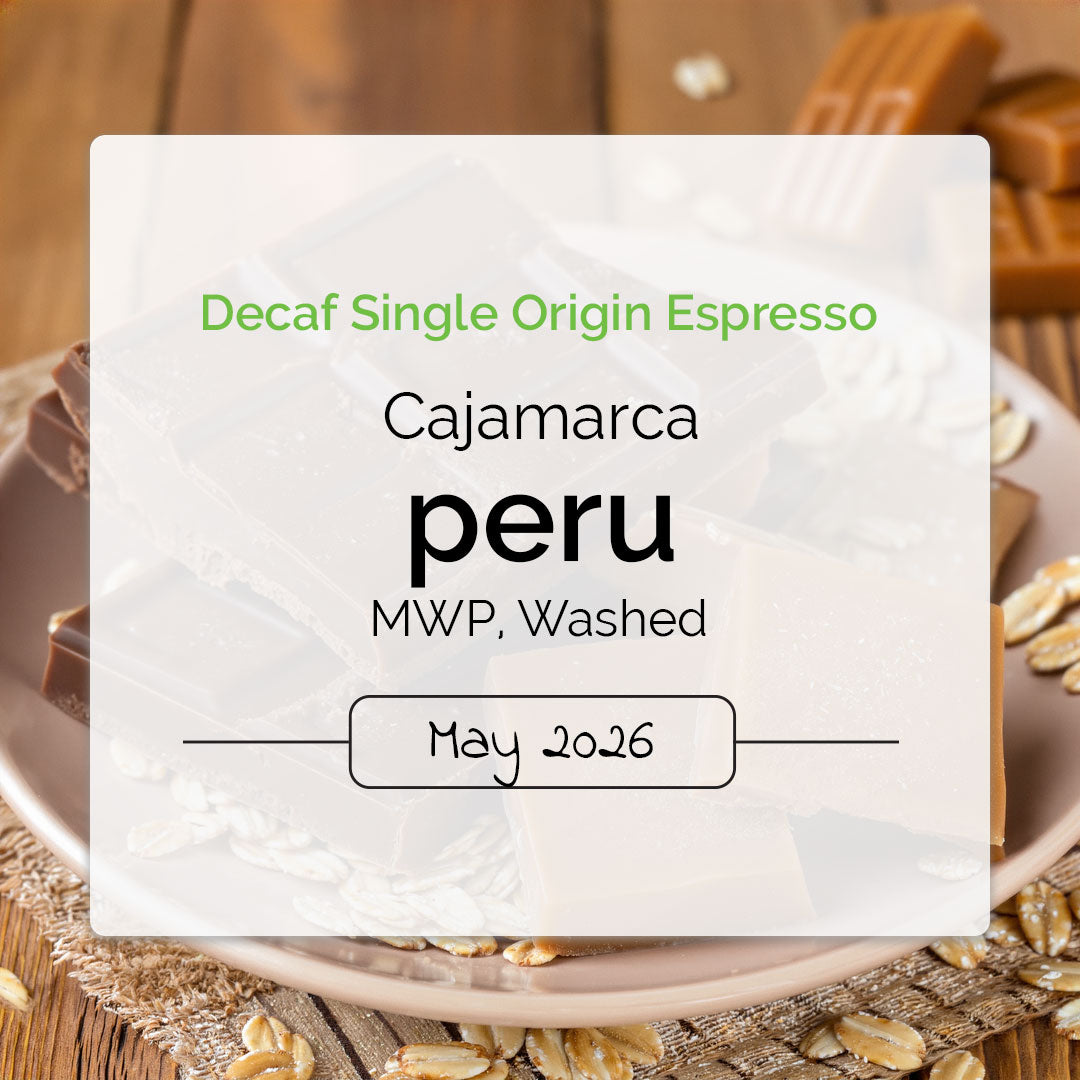 Single origin decaf espresso from Cajamarca Peru