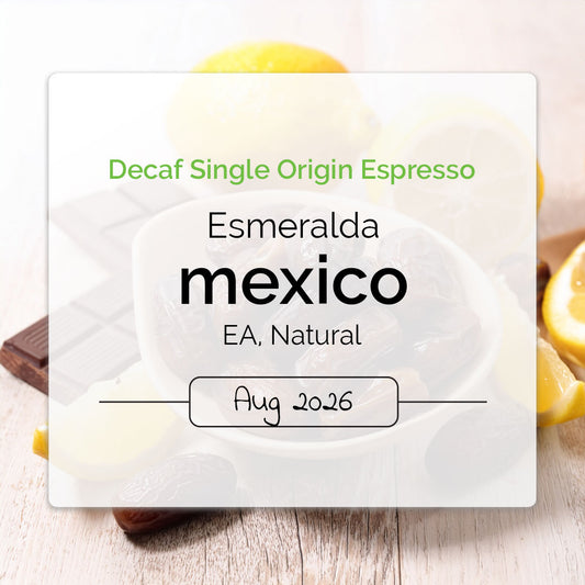 Classic espresso profile in a single origin decaf - brown sugar, lemon, dates and chocolate
